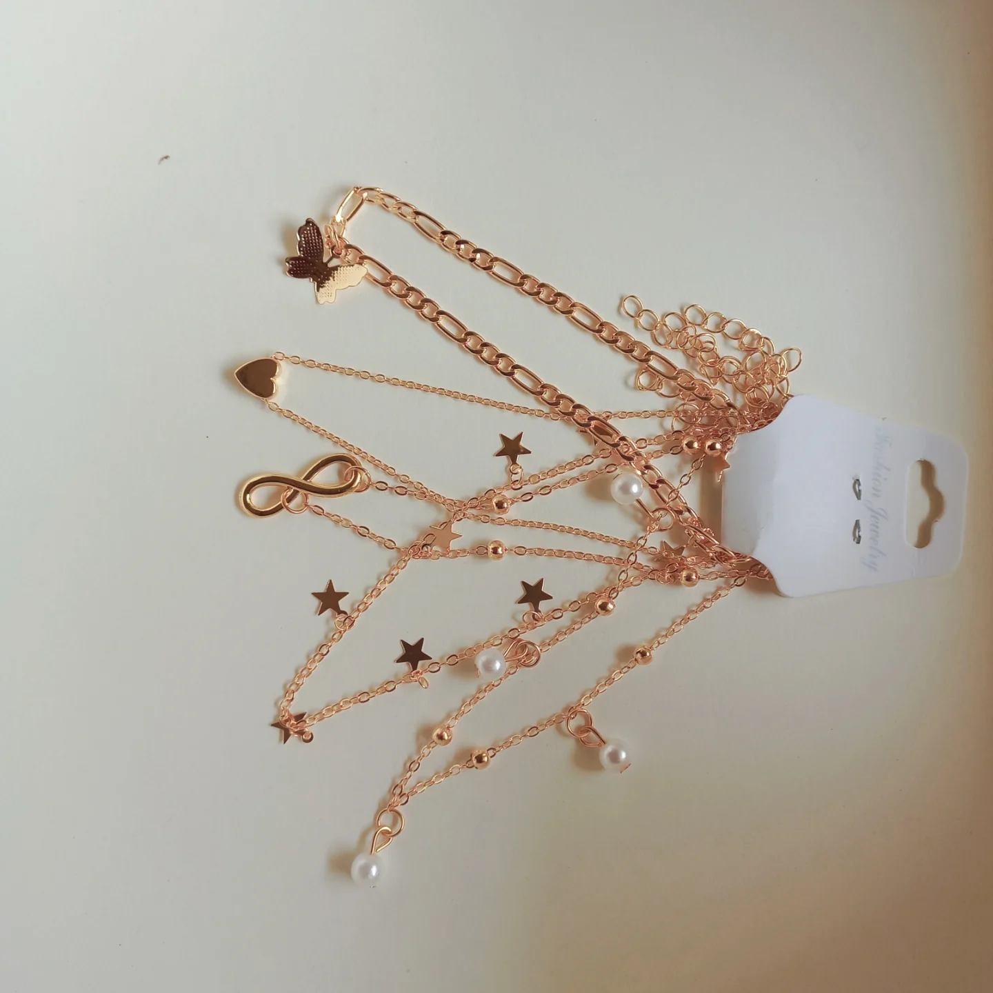 Charm and Bead Layered Anklet